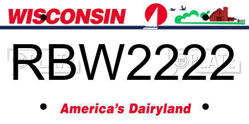 RBW2222 Wisconsin License Plate