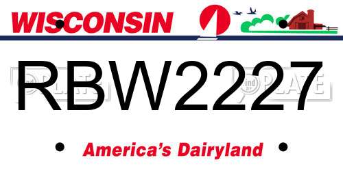 RBW2227 Wisconsin License Plate