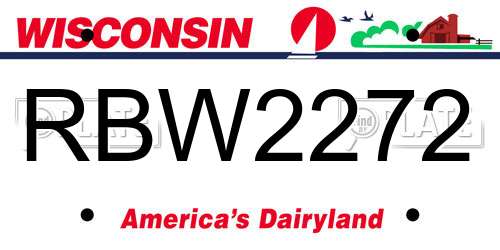 RBW2272 Wisconsin License Plate