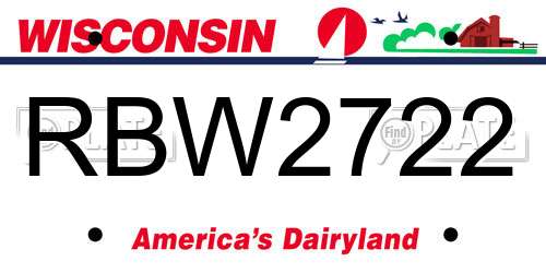 RBW2722 Wisconsin License Plate