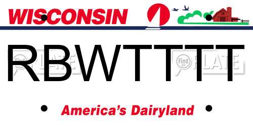RBWTTTT Wisconsin License Plate