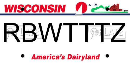 RBWTTTZ Wisconsin License Plate