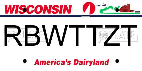 RBWTTZT Wisconsin License Plate