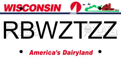 RBWZTZZ Wisconsin License Plate