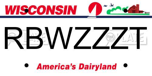 RBWZZZT Wisconsin License Plate
