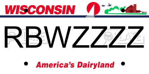 RBWZZZZ Wisconsin License Plate