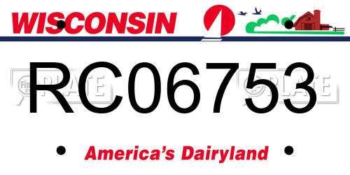 RC06753 Wisconsin License Plate
