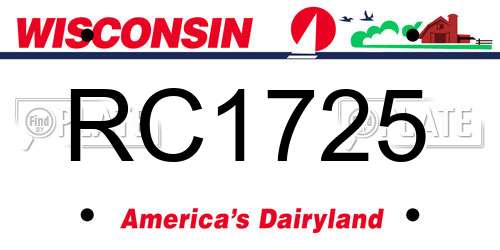 RC1725 Wisconsin License Plate