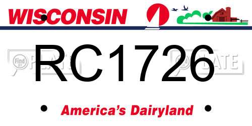 RC1726 Wisconsin License Plate