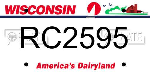 RC2595 Wisconsin License Plate