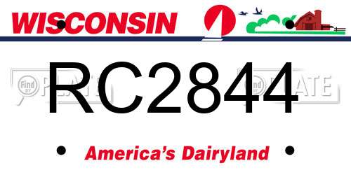 RC2844 Wisconsin License Plate