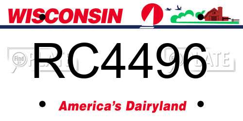 RC4496 Wisconsin License Plate
