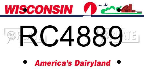 RC4889 Wisconsin License Plate