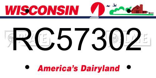 RC57302 Wisconsin License Plate
