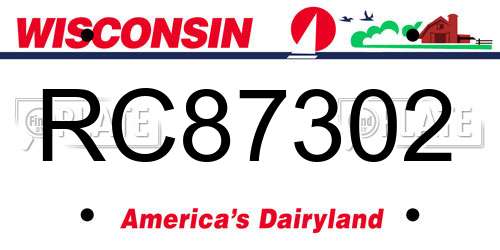 RC87302 Wisconsin License Plate