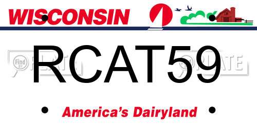 RCAT59 Wisconsin License Plate