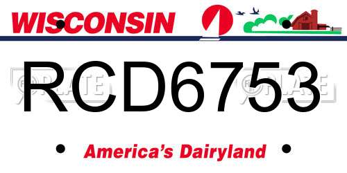 RCD6753 Wisconsin License Plate