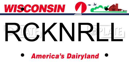 RCKNRLL Wisconsin License Plate