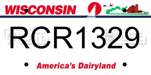 RCR1329 Wisconsin License Plate