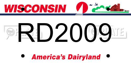 RD2009 Wisconsin License Plate