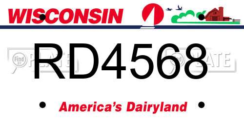 RD4568 Wisconsin License Plate