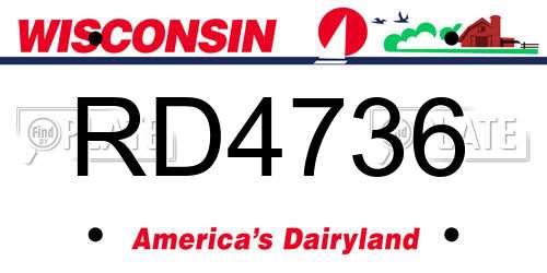 RD4736 Wisconsin License Plate