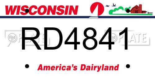 RD4841 Wisconsin License Plate