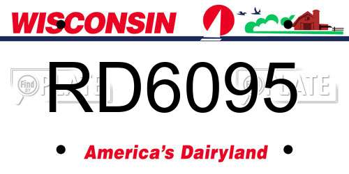 RD6095 Wisconsin License Plate