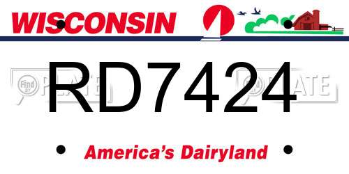 RD7424 Wisconsin License Plate