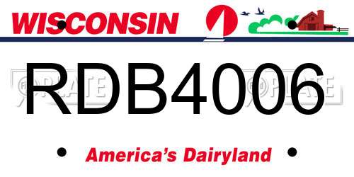 RDB4006 Wisconsin License Plate