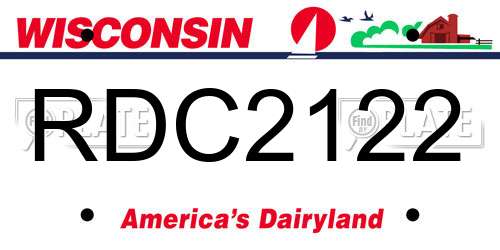 RDC2122 Wisconsin License Plate