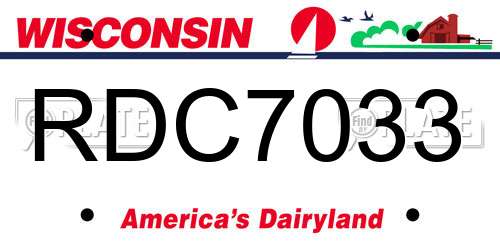 RDC7033 Wisconsin License Plate