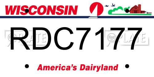 RDC7177 Wisconsin License Plate