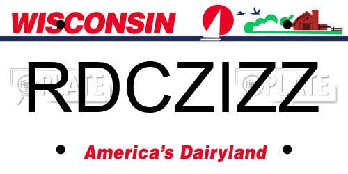 RDCZIZZ Wisconsin License Plate