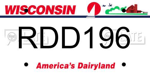 RDD196 Wisconsin License Plate