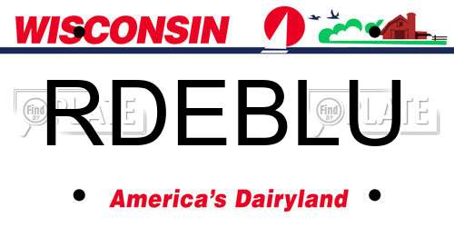 RDEBLU Wisconsin License Plate