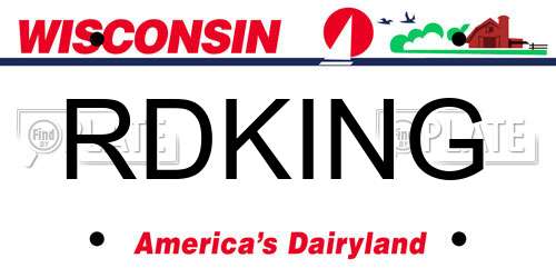 RDKING Wisconsin License Plate