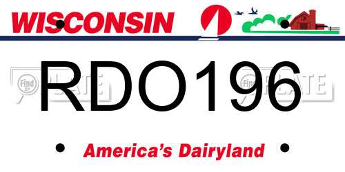 RDO196 Wisconsin License Plate