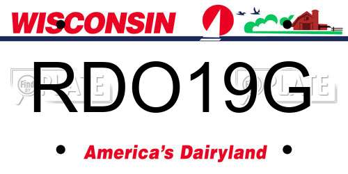 RDO19G Wisconsin License Plate
