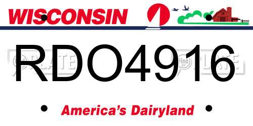 RDO4916 Wisconsin License Plate