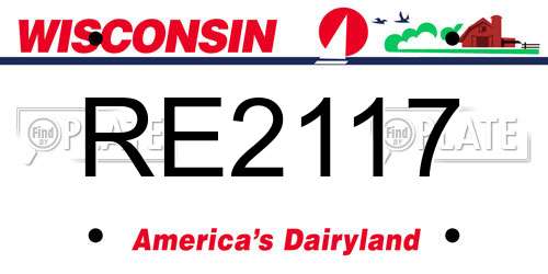 RE2117 Wisconsin License Plate