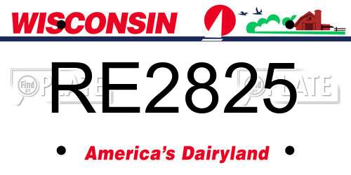 RE2825 Wisconsin License Plate