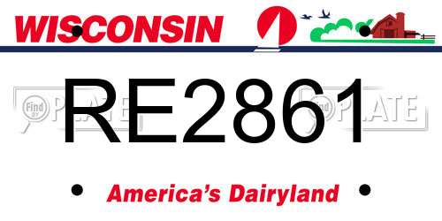 RE2861 Wisconsin License Plate