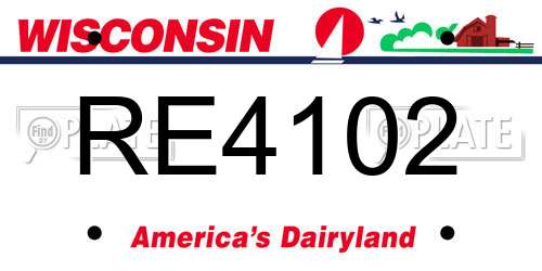 RE4102 Wisconsin License Plate