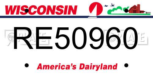 RE50960 Wisconsin License Plate