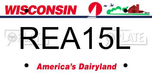 REA15L Wisconsin License Plate