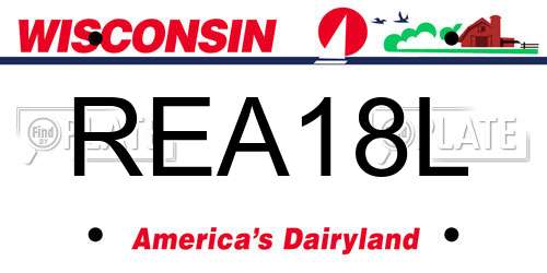 REA18L Wisconsin License Plate