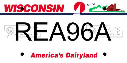 REA96A Wisconsin License Plate