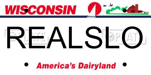 REALSLO Wisconsin License Plate