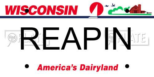 REAPIN Wisconsin License Plate